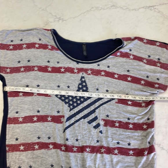 Skinny Minnie Stars & Stripes Blouse Large - Picture 5 of 6